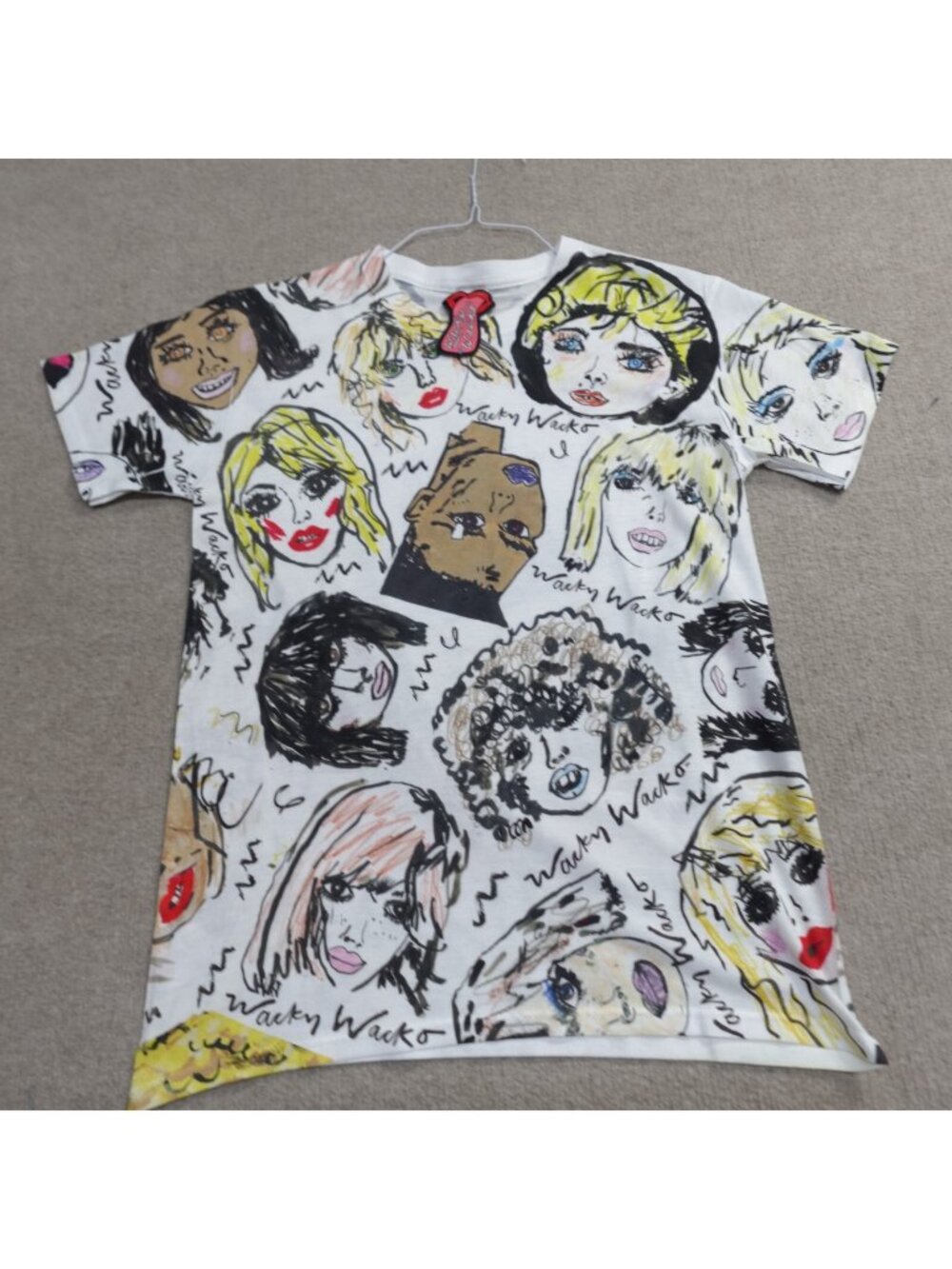 Wacky Wacko Shirt Small White All Over RuPaul Madonna Courtney Love Grace Jones